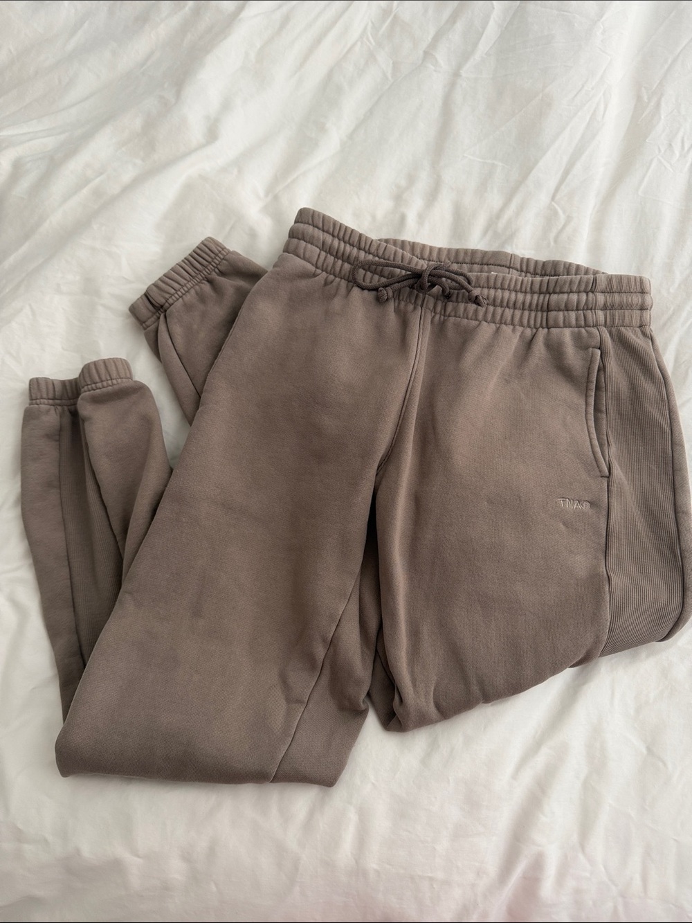 Aritzia TNA Taupe sweatFleece cozyfleece boyfriend fit Jogger/sweatpants